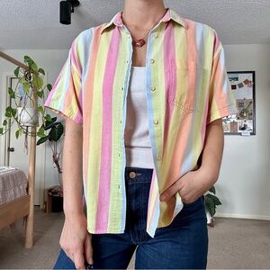 🌸Vintage Striped Button-Up Shirt